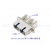 AD-2LF-2SF-SM 雙工LC轉SC金屬耦合器 LC/UPC母頭-SC/UPC母頭 混合雙工單多模金屬光纖適配器/耦合器 全法蘭 LC-SC雙芯金屬光纖適配器